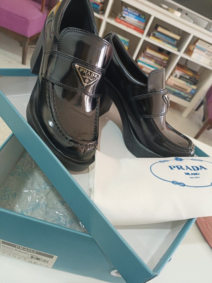 Prada black wedges sale
