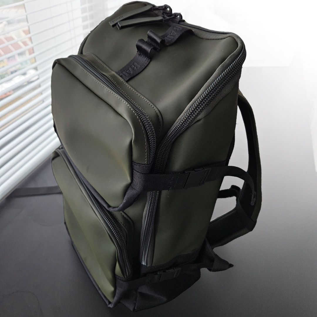 RAINS Trail Cargo Backpack Forest Green Men s Fashion Bags