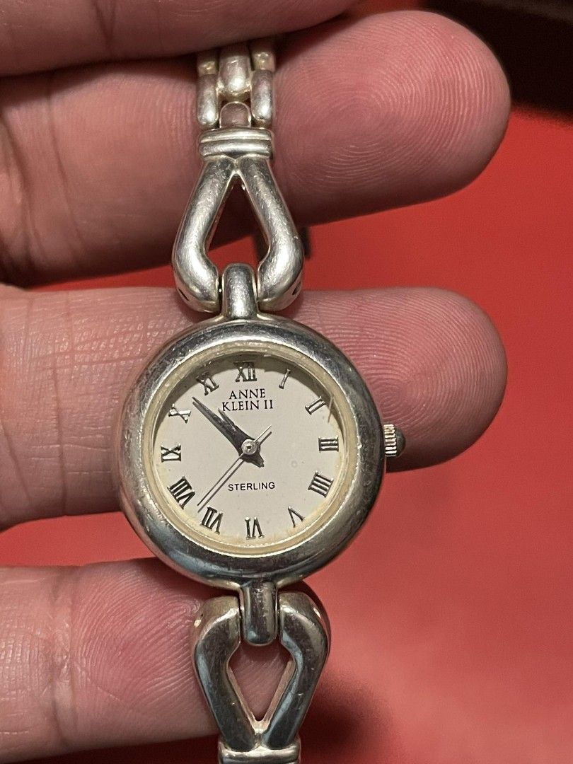 Rare Anne Klein II Sterling Silver and MOP Dial Watch for women