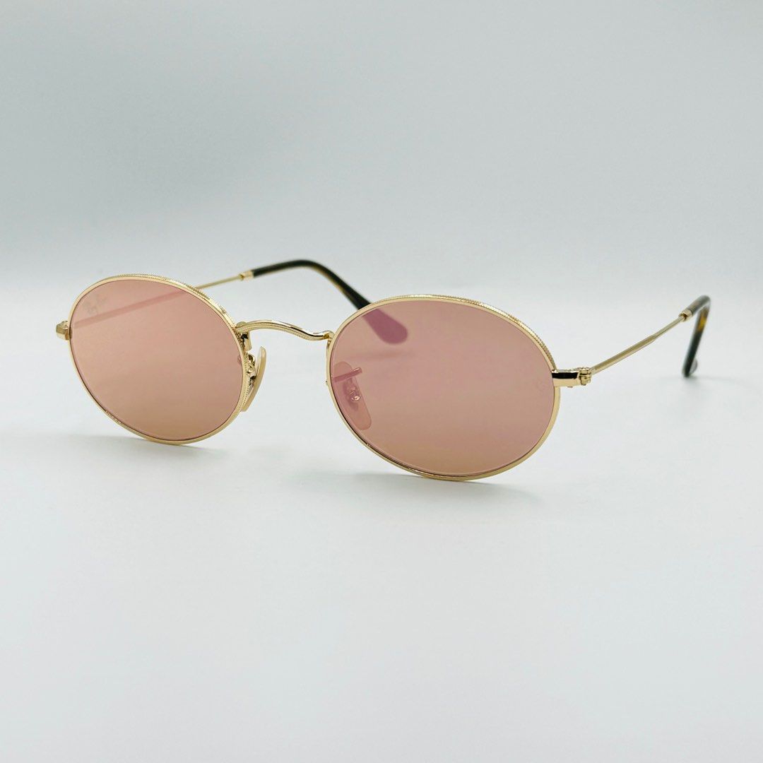 Rayban RB3547N 001 Z2 Oval Flat Gold w Copper Flash Men s