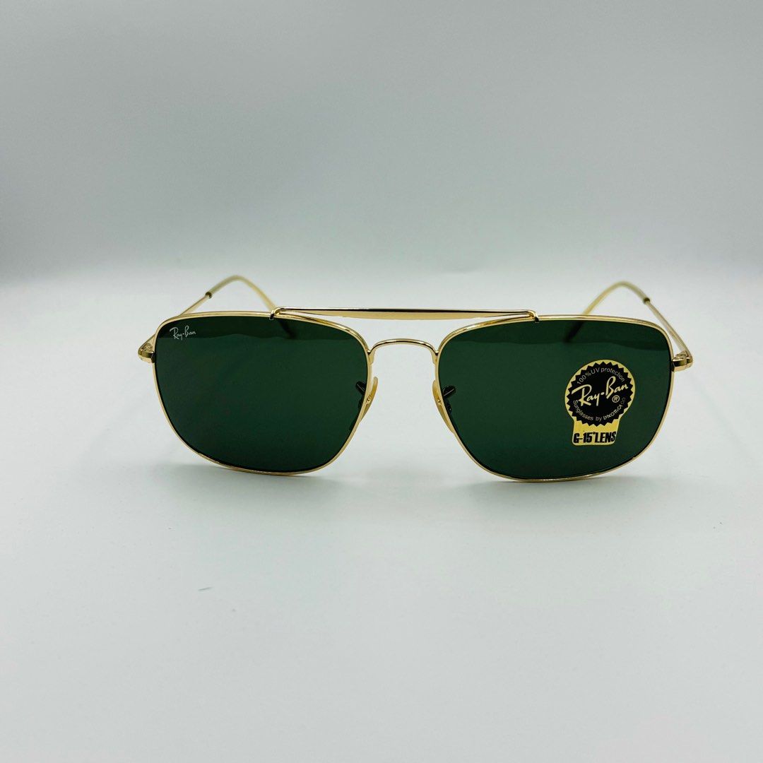 Rayban RB3560 001 The Colonel Gold w Green G 15
