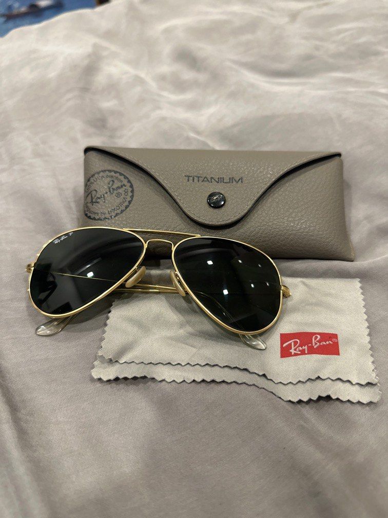 Rayban RB8041 Titanium Polarized Aviator Sunglasses Size 58
