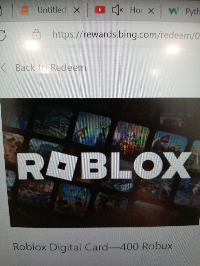 Working towards my 400 Robux on Bing