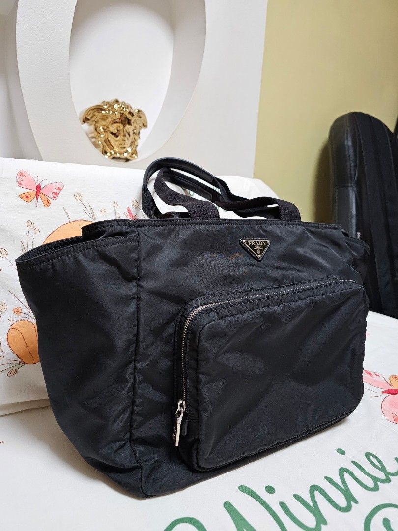 Prada diaper 2025 bag gold hardware