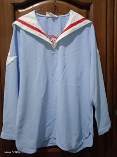Sailor belakang lebar ya, bahan sipon tebal tidak terawang,ld 100 panjang 65, harga nett