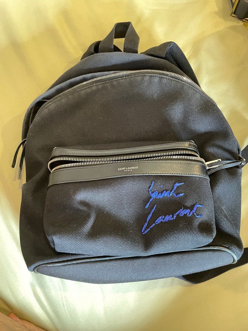Saint laurent embroidered sale city backpack in canvas