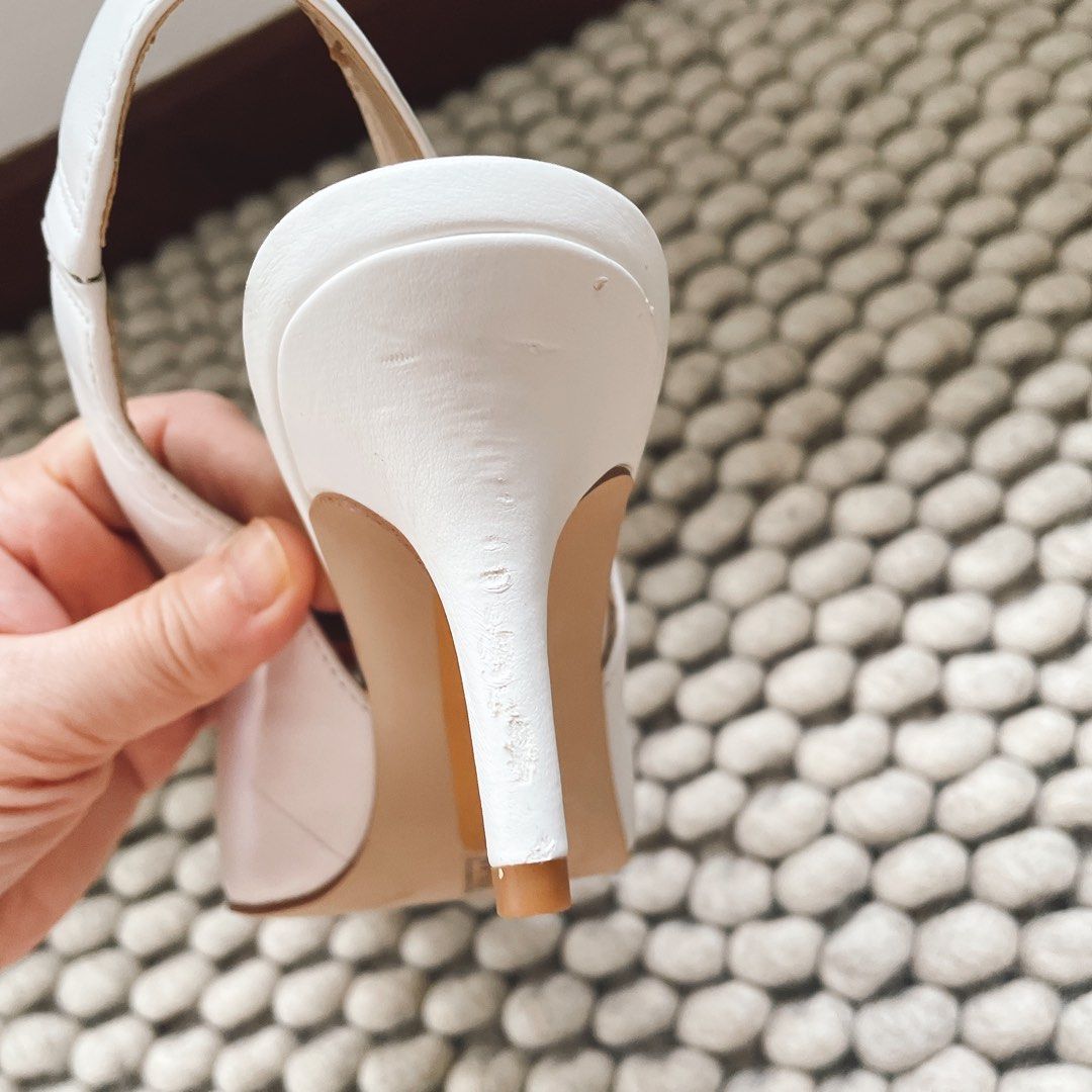 Sam Edelman white kitten mules heels