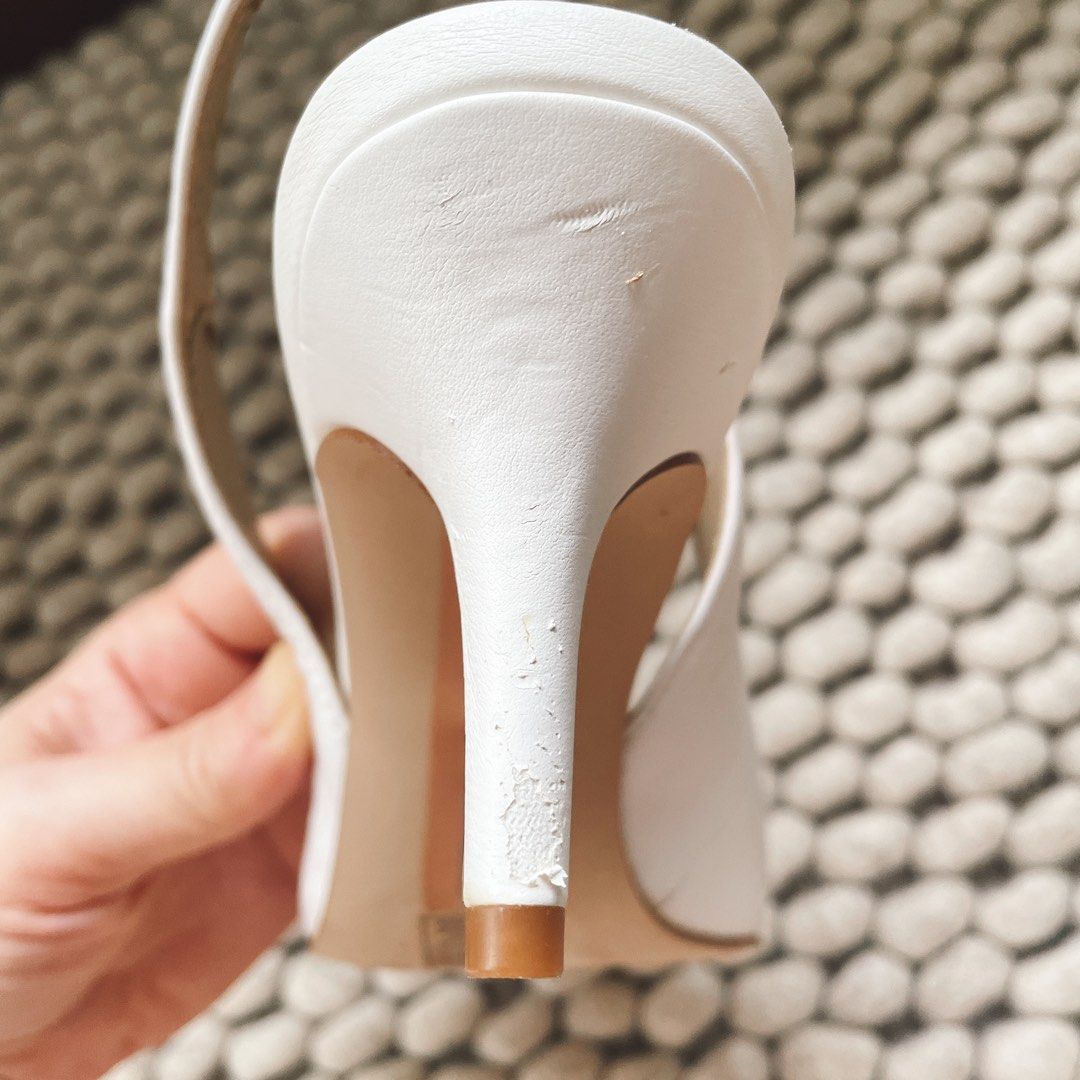 Sam Edelman white kitten mules heels