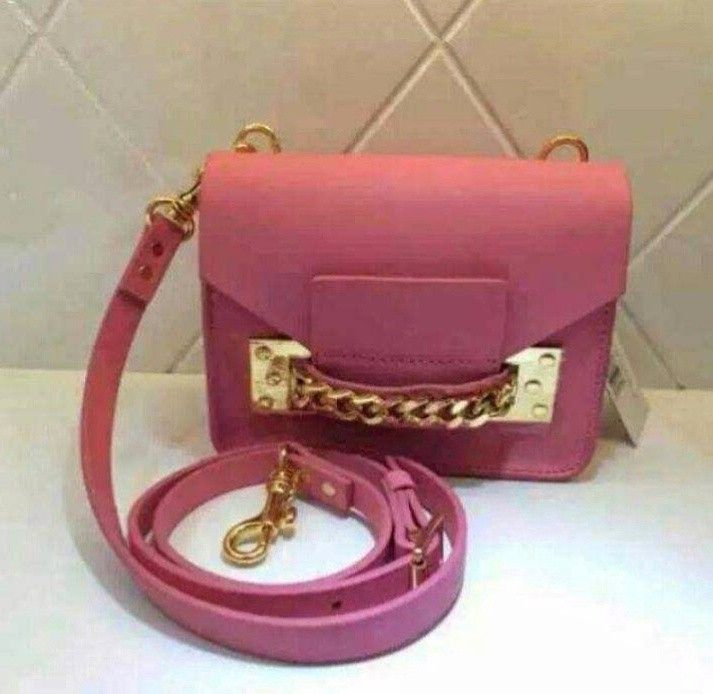 Sophie Hulme chain mini envelope pink sling bag