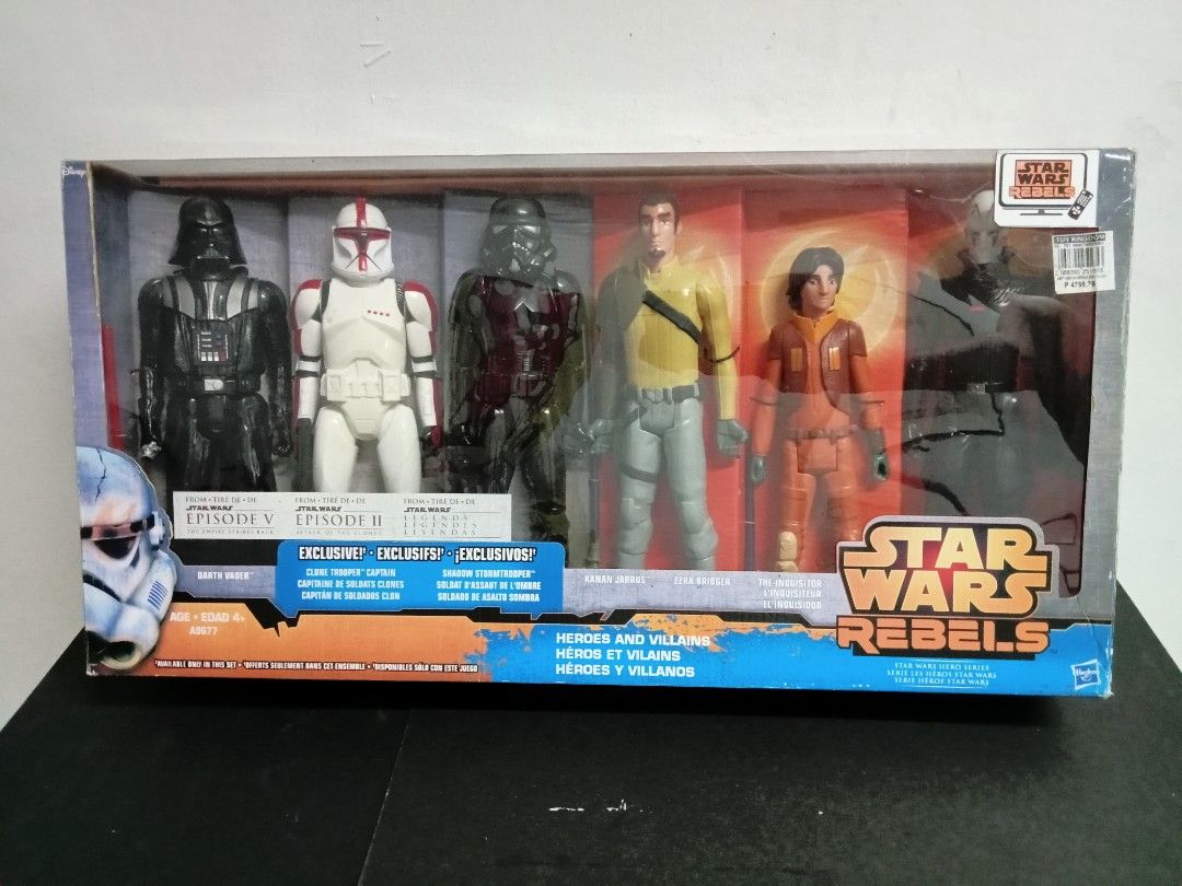 Star Wars Rebels Action figures (Category: Figurines & Statues) located in Manila. Submitted by shogun1975 (Listing ID 1268741150, Image 1). Description: Star wars Rebels Action figures Darth vader Kanan Jarrus Storm trooper Ezra Bridger.