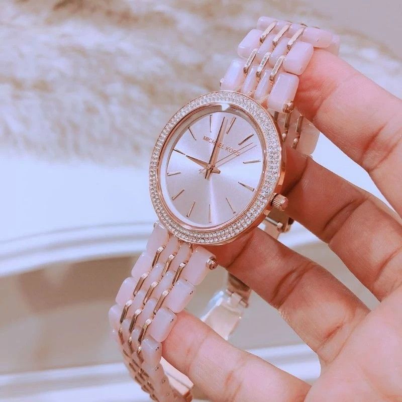 Michael Kors Stainless Steel Ladies Watch - MK4327 Darci Glitz Fixed Pave  Crystal Bezel Rose Dial Rose Gold Stainless Steel and Blush Acetate Watch |  Lazada PH