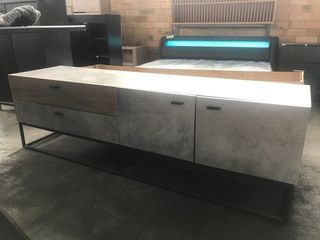 SUPER SALE!JAY CONCRETE & OAK TV STAND