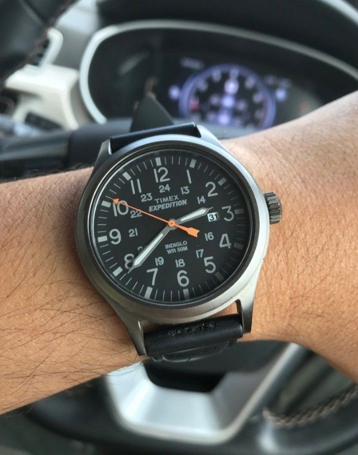 Timex expedition scout hot sale black
