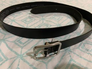 Topman black leather belt size L