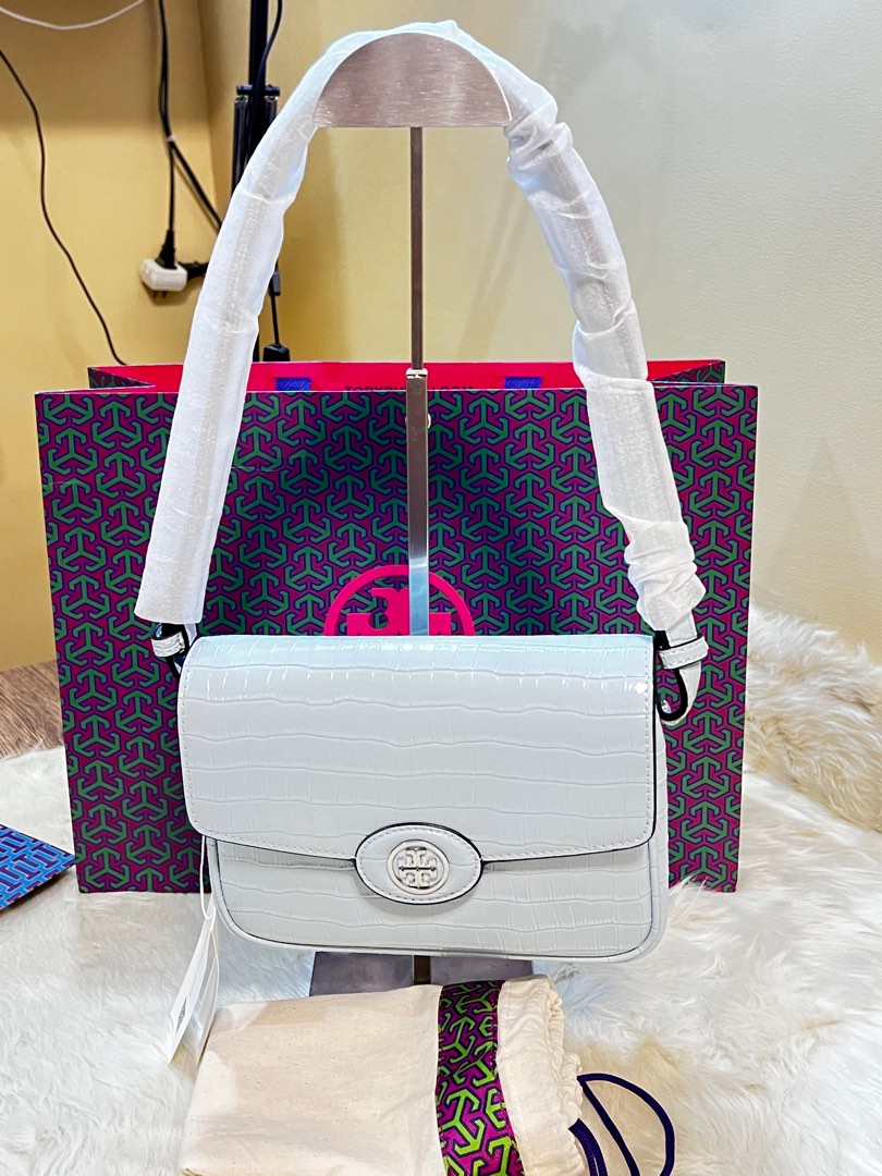 Tory Burch ROBINSON EMBOSSED CONVERTIBLE SHOULDER BAG, Women's Fashion