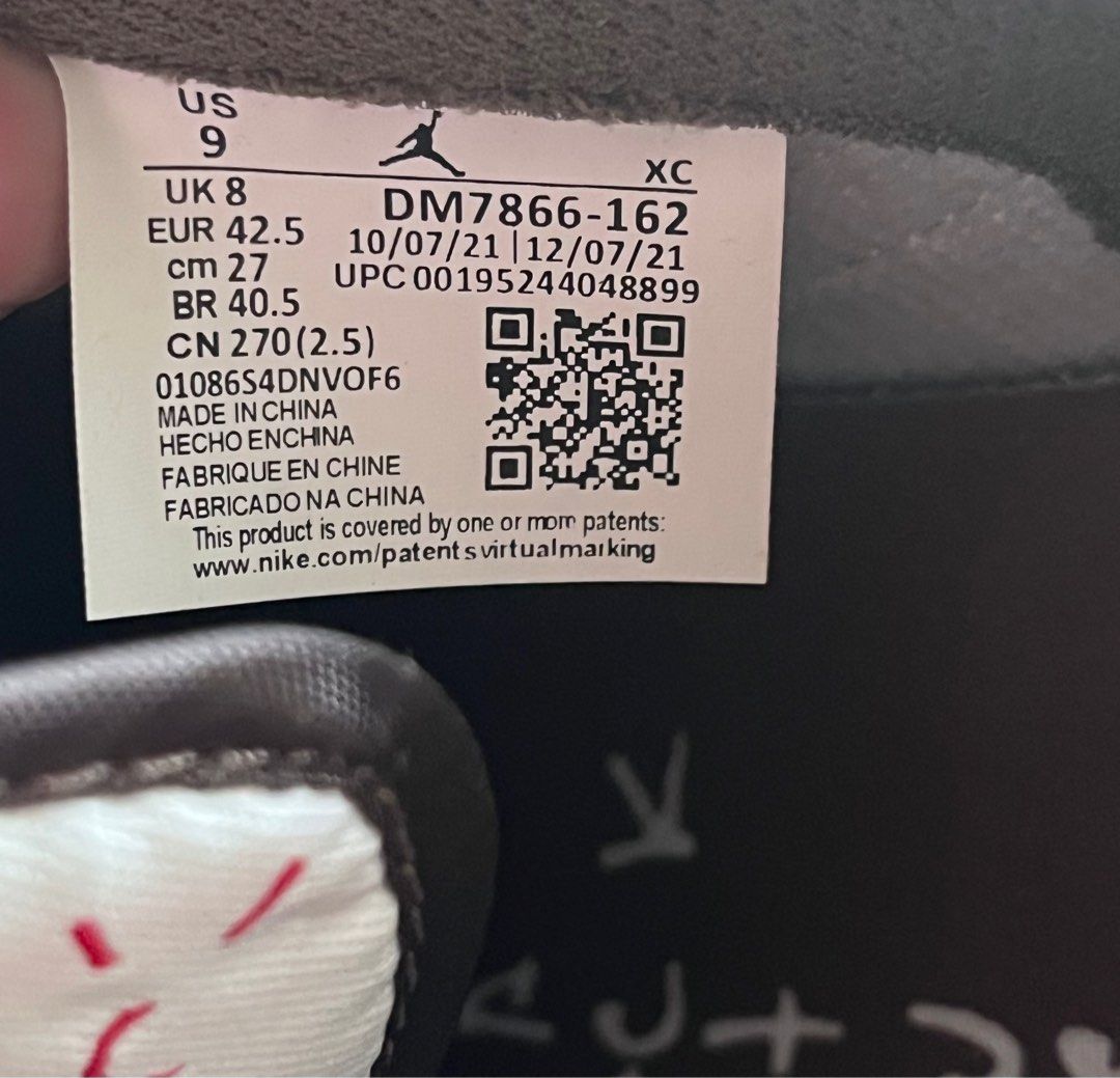 Travis scott jordan 1 qr code sales