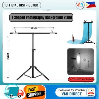 T-Shaped Photography Background Stand Photo Studio Equipment  Accessory Photography Adjustable Metal 75CM Adjustable Portable Stand Back Drop Support for Skin Care Jewelry Make up Instruments Gadget Appliances - VMI Direct