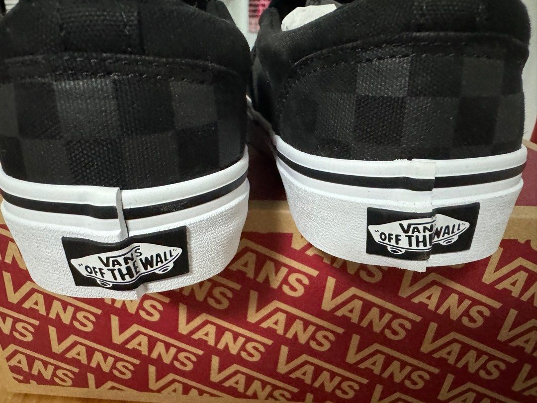Vans Asher Checkers Black Women s Fashion Footwear Loafers on