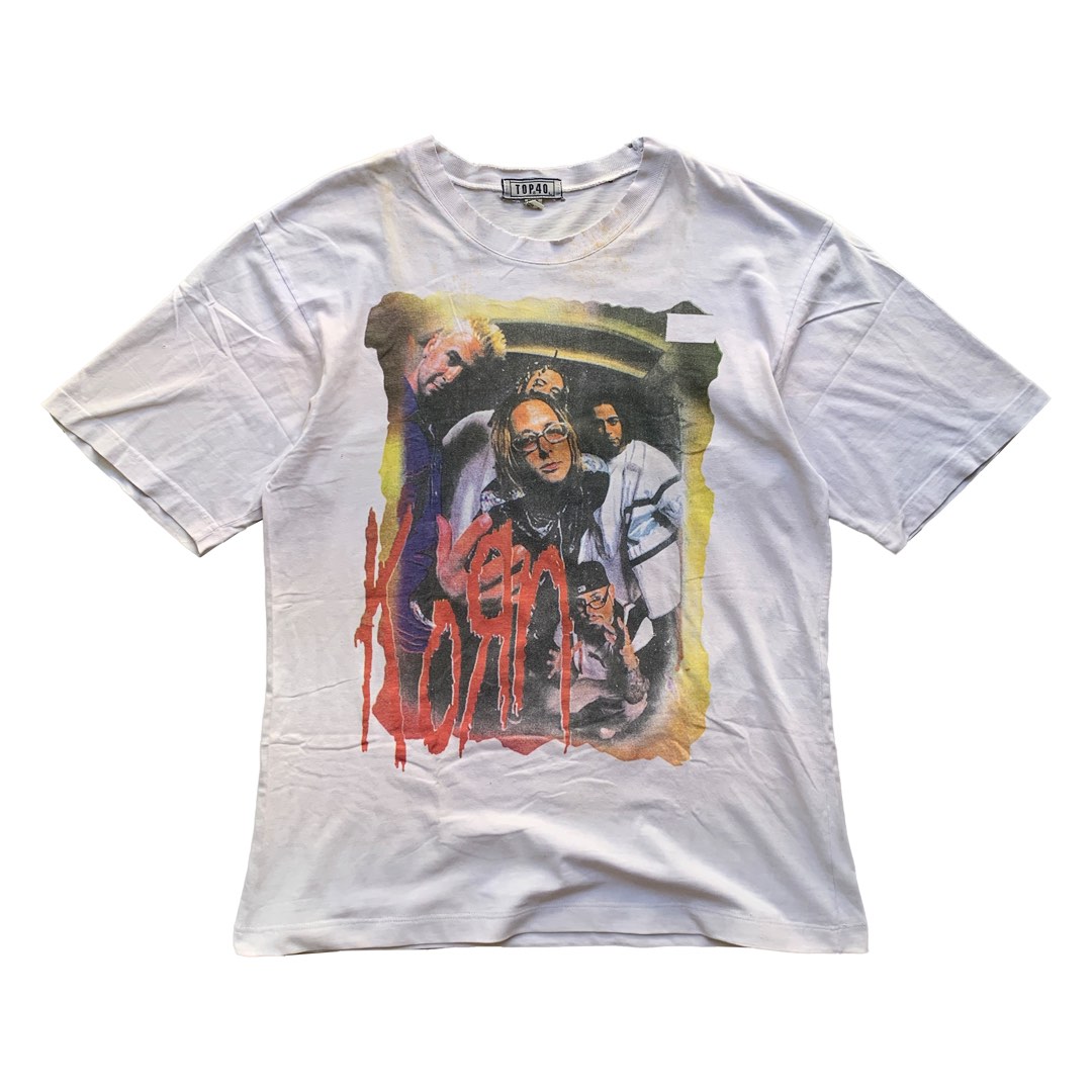 Vintage 90s Top 40 Korn Band Tee Shirt Rare Men s Fashion Tops Sets 