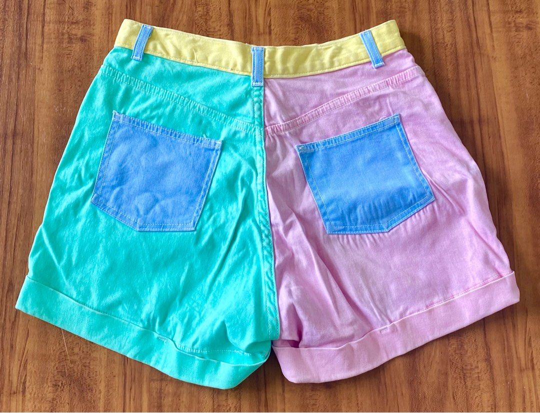 Vintage American Apparel Color Block Shorts Women s Fashion
