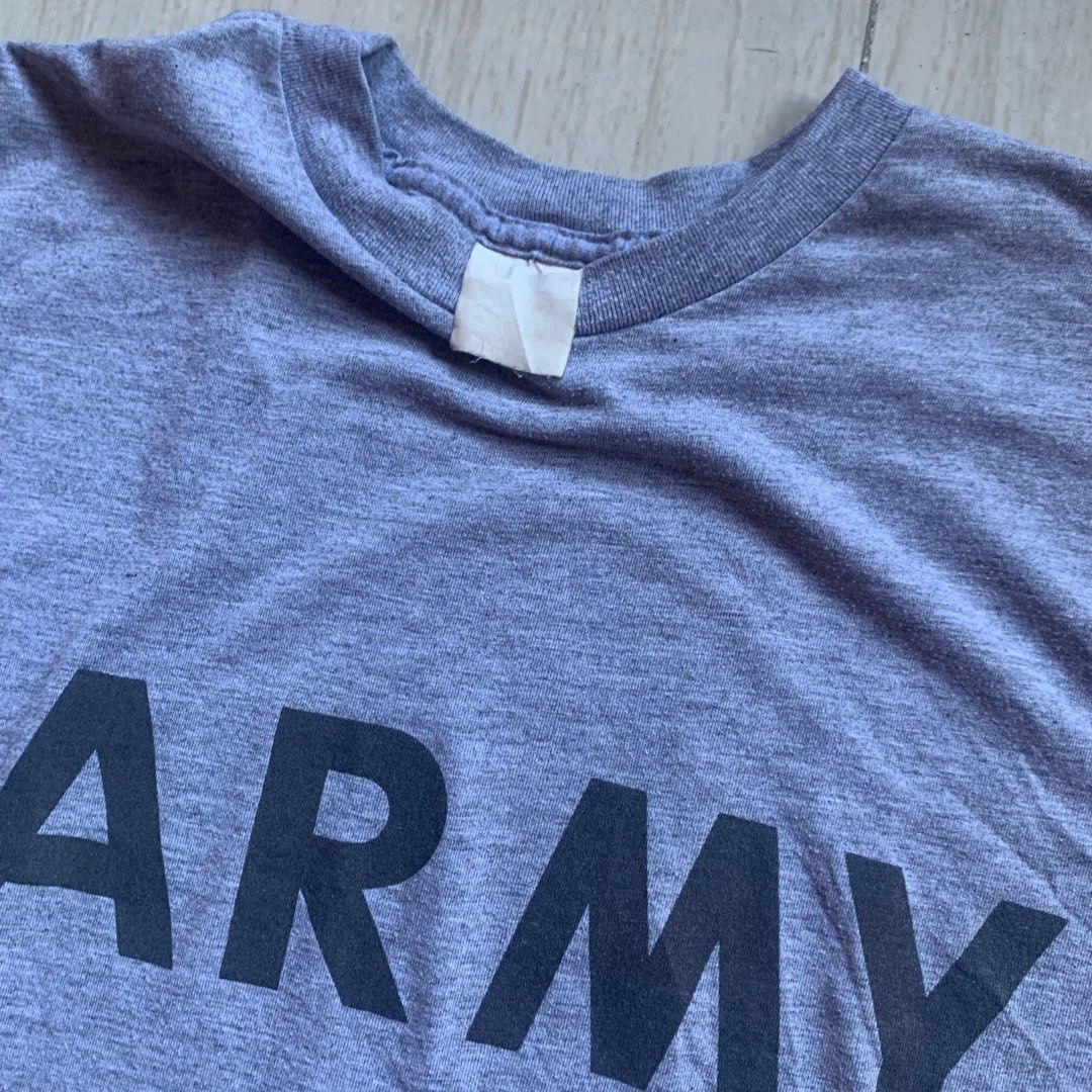T-shirt Vintage Armée Américaine Gris - Taille M Pour Homme - Style Années 90 Y2K