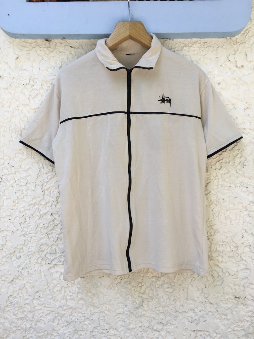 Stussy Men's Perforated Nylon Shirt Beige
