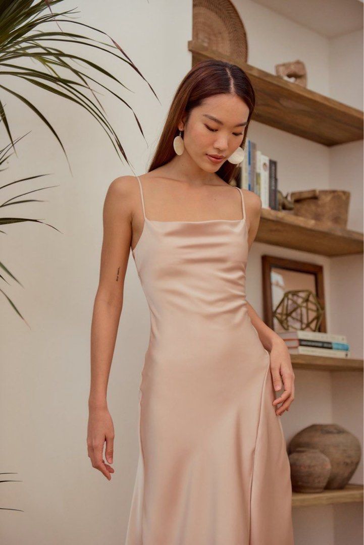 Champagne colored hotsell silk dress