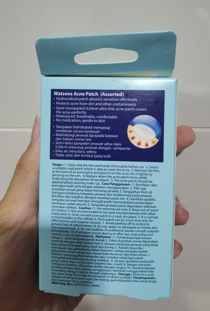 Watson acne patch (Category: Face Care) located in Singapore. Submitted by iamsellingeverythingnow (Listing ID 1268857713, Image 1). Description: Condition: Any purchase from my listings Will give other freebie! (e.g. cream, toner pad).