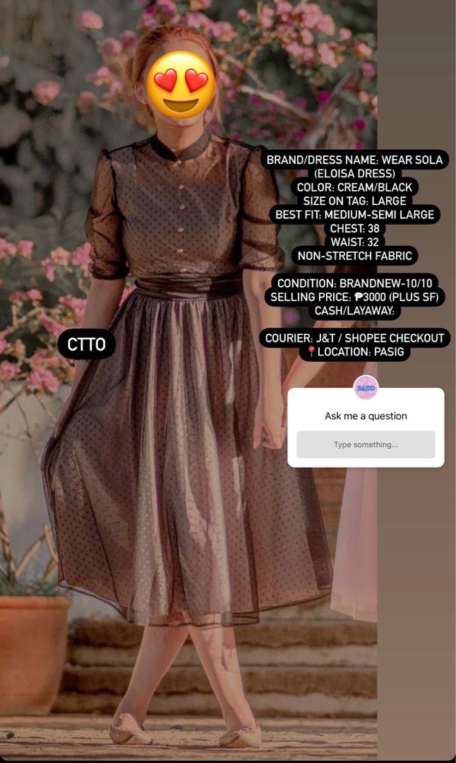 Wear Sola Dress (Category: Dresses) located in Pasig City. Submitted by rebjoyce (Listing ID 1268788495, Image 1). Description: Brand New Wear Sola Dress (see pics for details) Size: Large on tag.