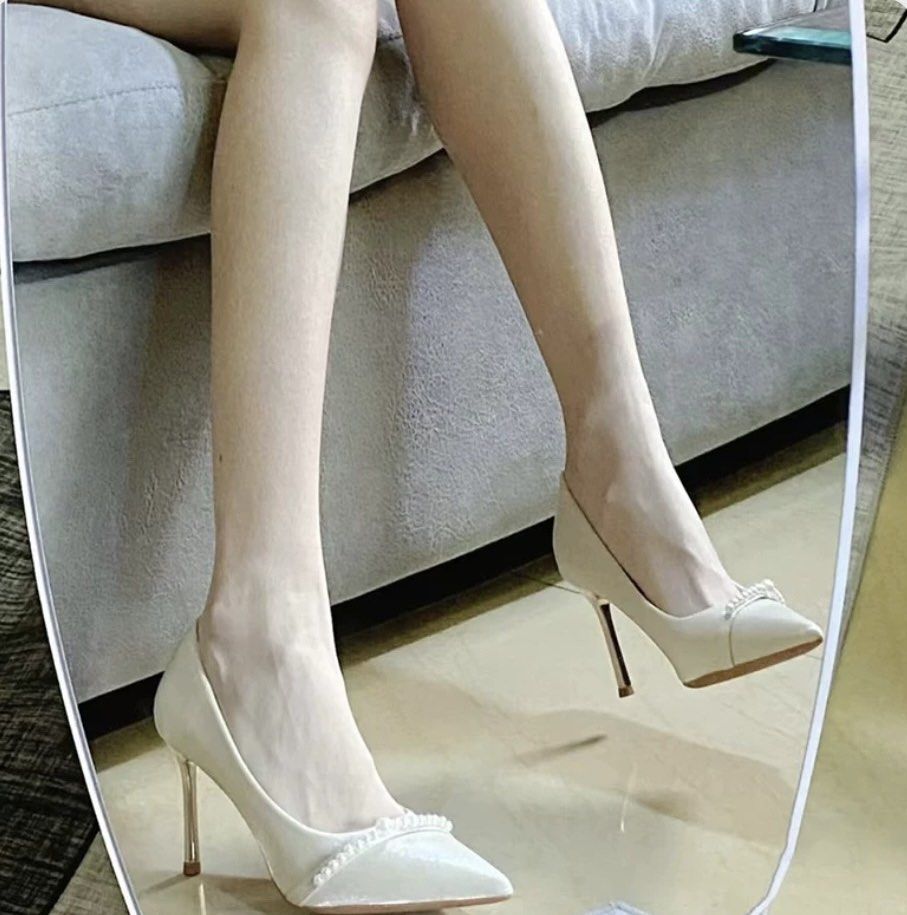 White pearl hotsell heels