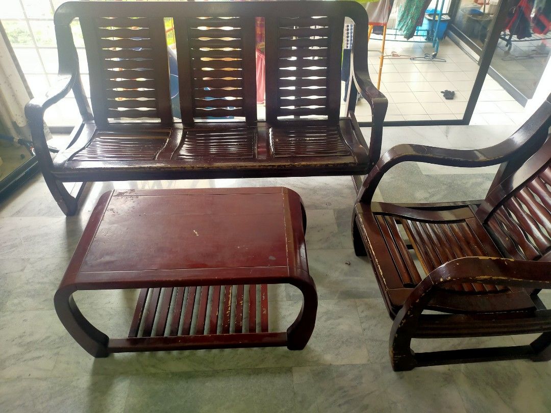 Wooden sofa set free of cost. Furniture Home Living Furniture