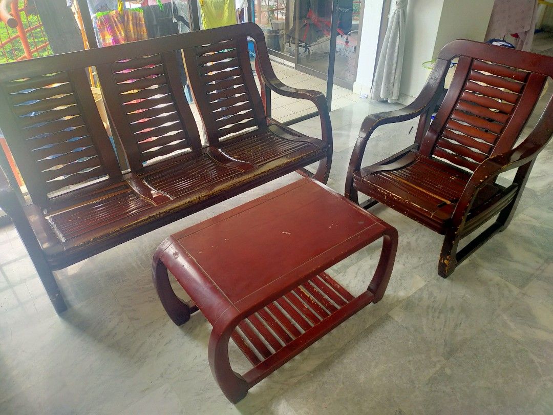 Cost of outlet wooden sofa set