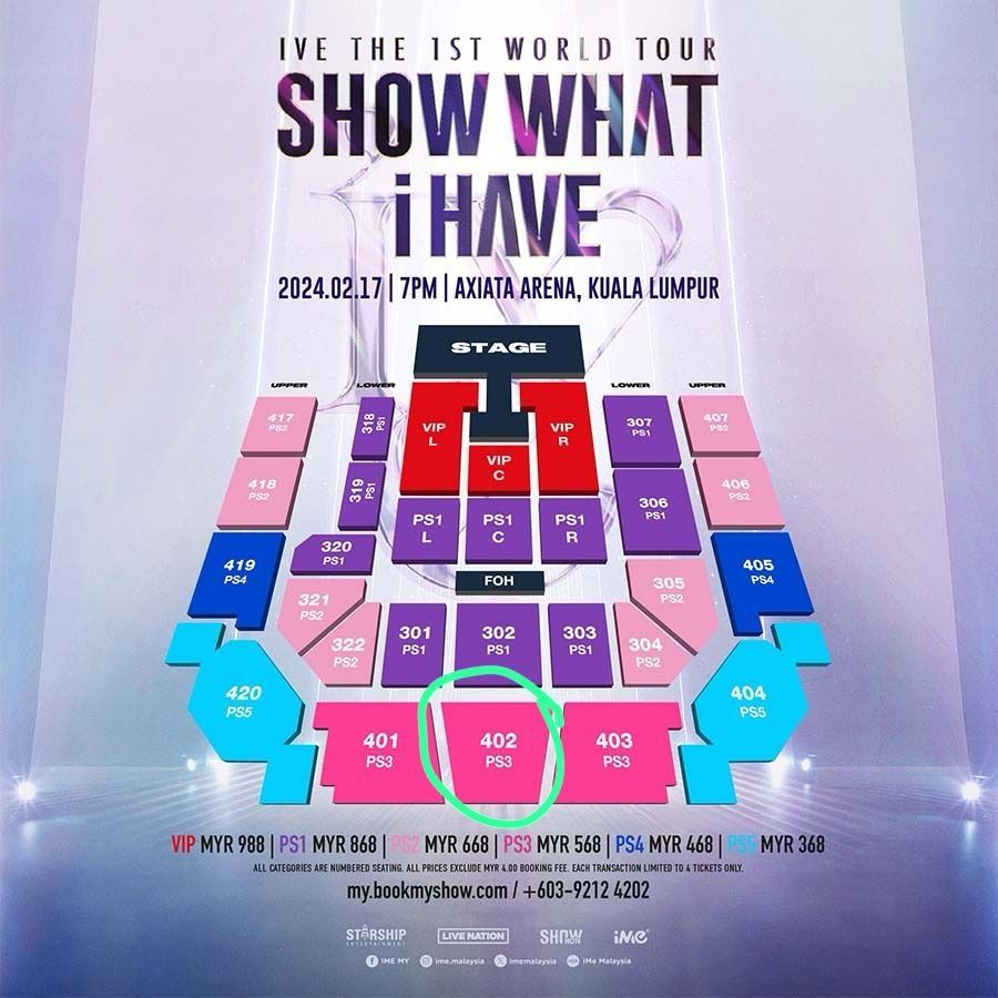 [WTS] 02/17 IVE CONCERT AXIATA ARENA KUALA LUMPUR, Tickets & Vouchers