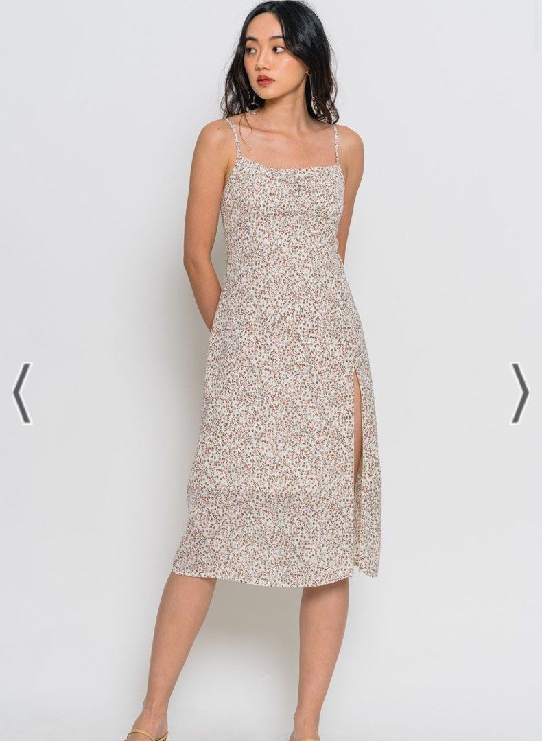 yhf daydreamer midi dress in white floral, Women's Fashion, Dresses & Sets,  Dresses on Carousell