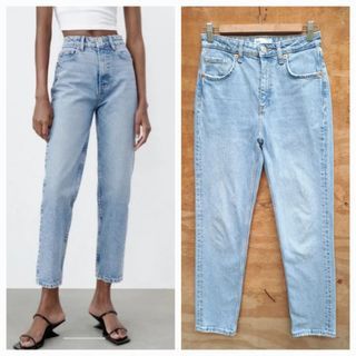 Zara Slim Cut Mom Lightwashed Jeans