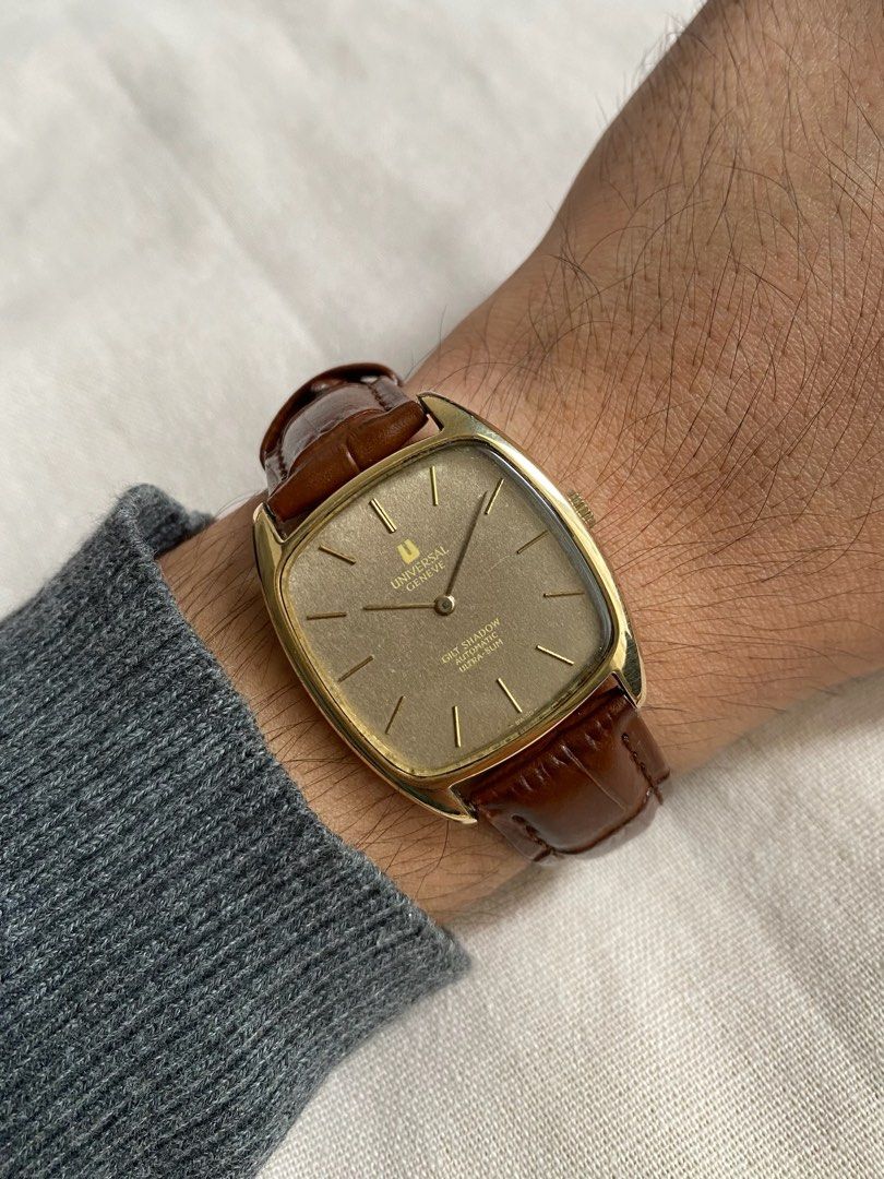 1970s Universal Geneve Gilt Shadow Ultra Slim, Men's Fashion, Watches