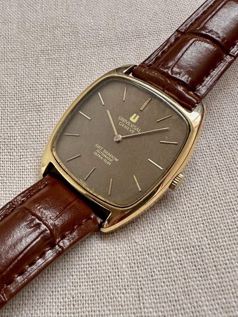 1970s Universal Geneve Gilt Shadow Ultra Slim, Men's Fashion, Watches