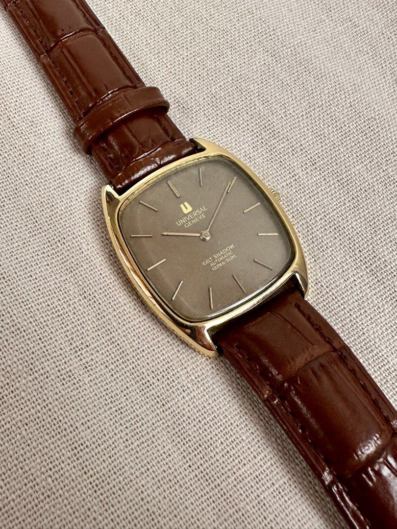 1970s Universal Geneve Gilt Shadow Ultra Slim, Men's Fashion, Watches