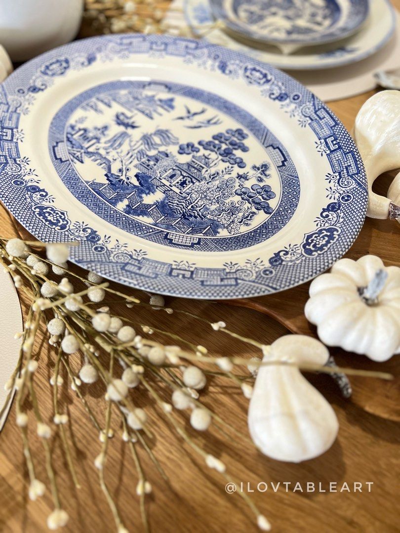 Churchill blue outlet willow platter