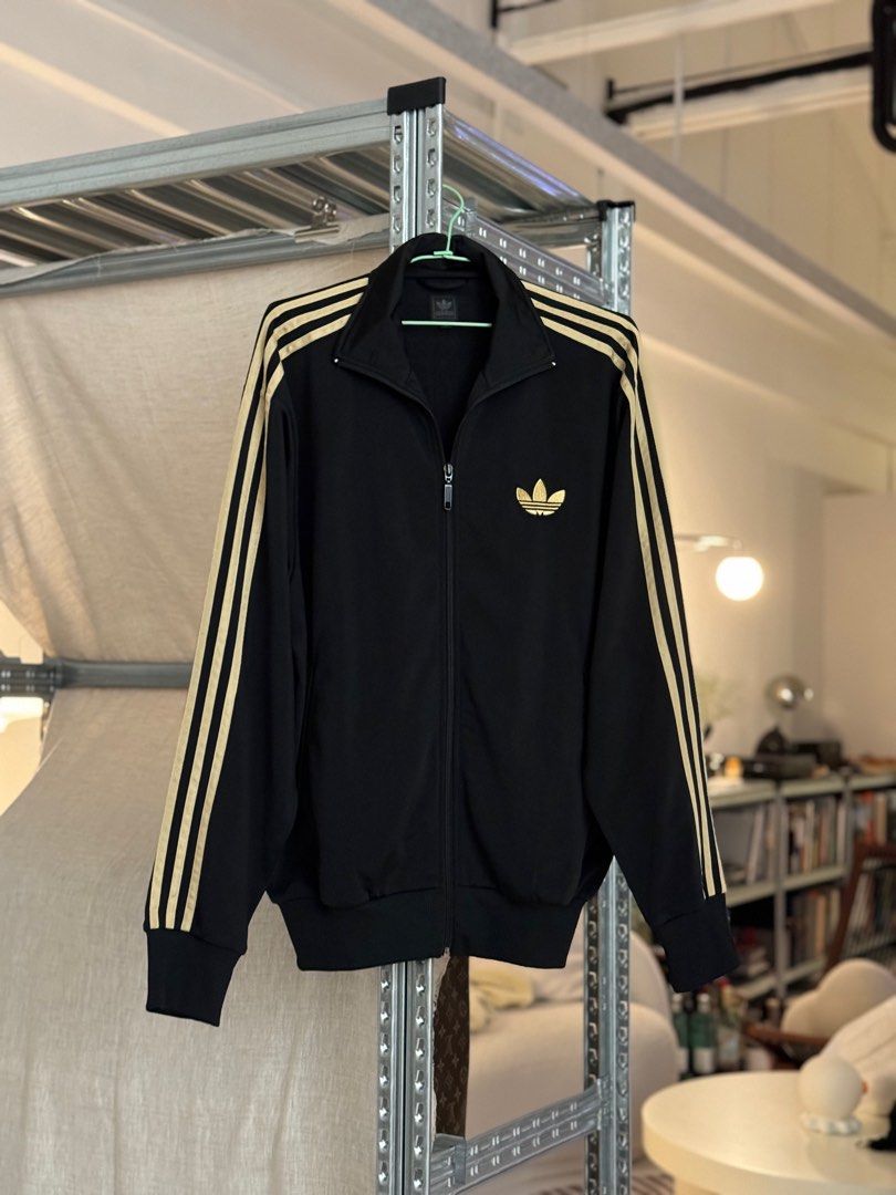 Adidas black gold jacket outlet