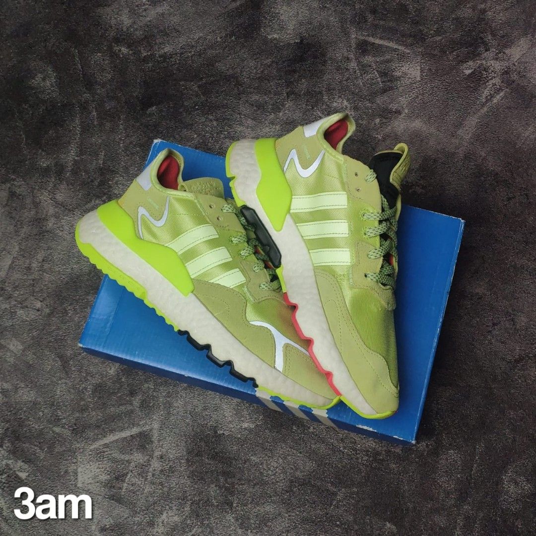 Adidas Nite Jogger Frozen Yellow 38, Fesyen Wanita, Sepatu di