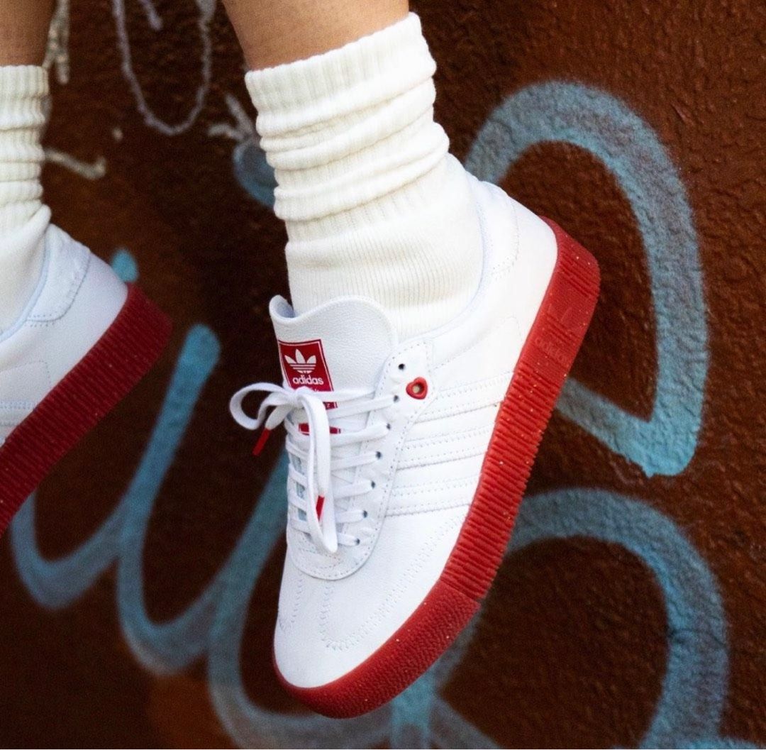 Adidas Women s Sambarose Valentine s Day Sneaker White Scarlet Red Core Black