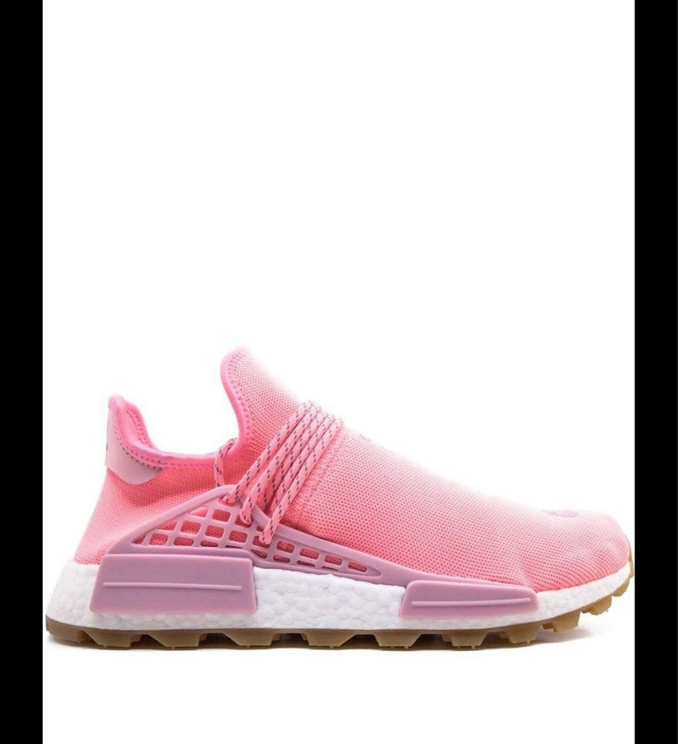 Pink human online race sneakers