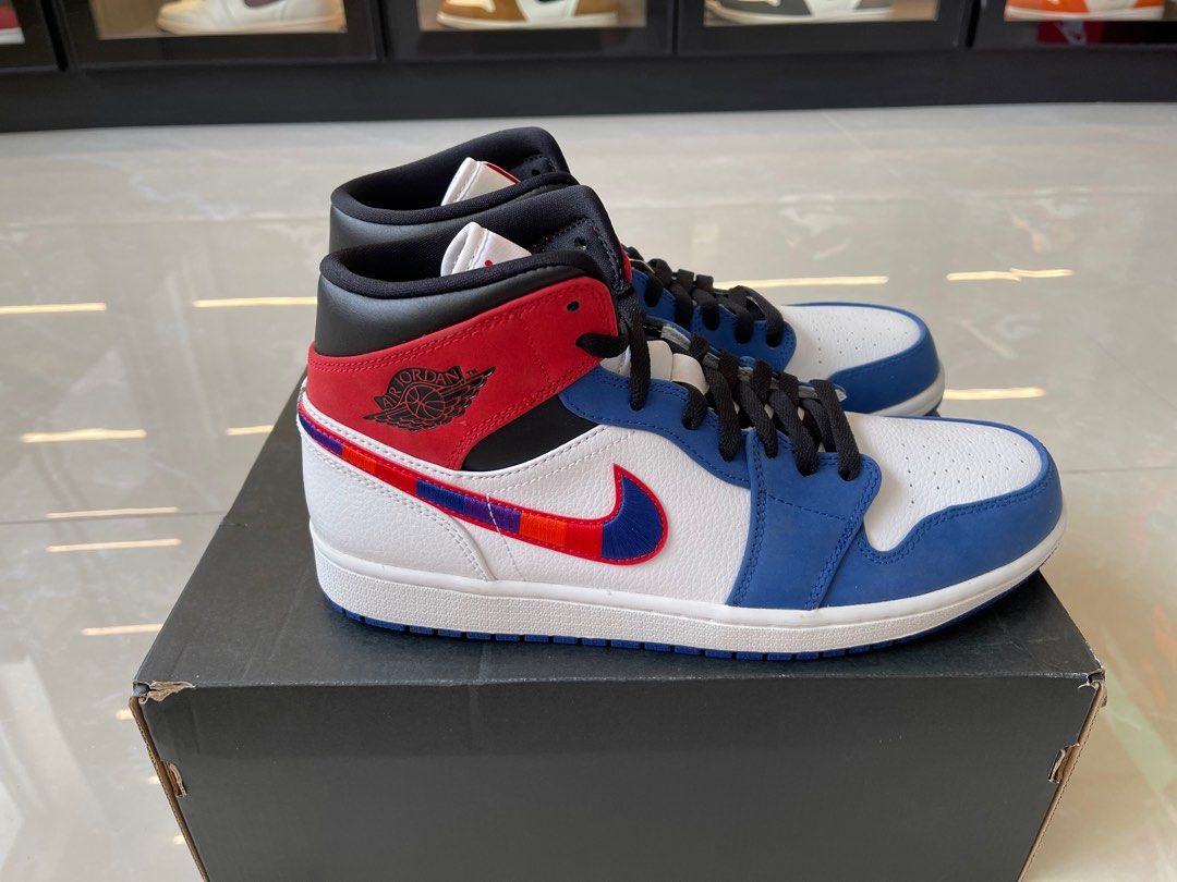 Air jordan 1 top red and blue swoosh