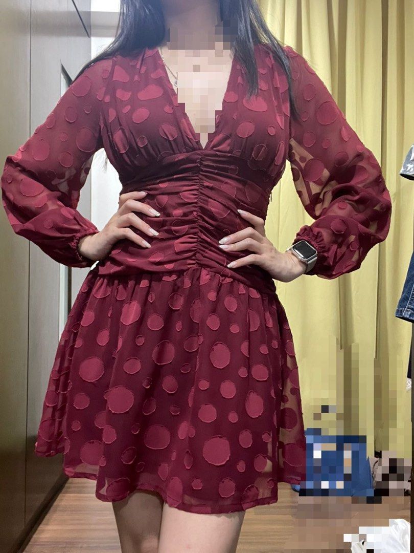 Asos red polka dot dress clearance