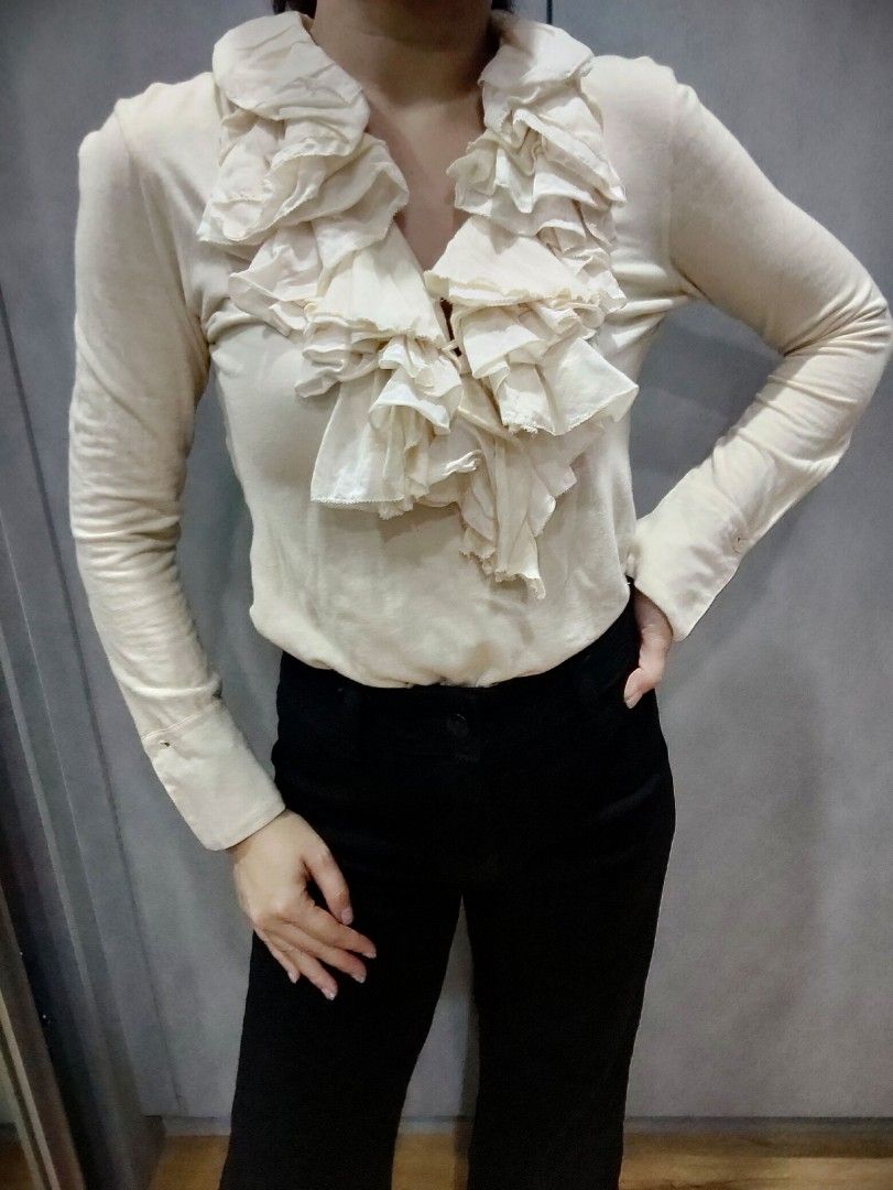Ralph lauren sale ruffle blouse