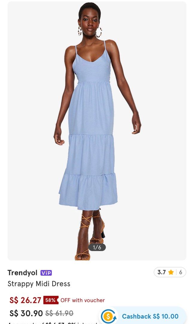 Baby blue shop strappy dress