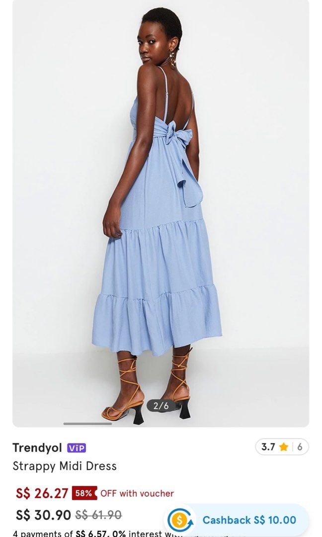 Baby blue strappy dress clearance