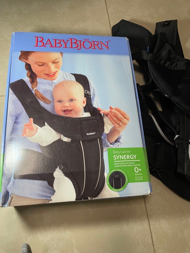 BabyBjorn Synergy Baby Carrier Synergy Black 3D Mesh 0 Months 8 26 lbs New