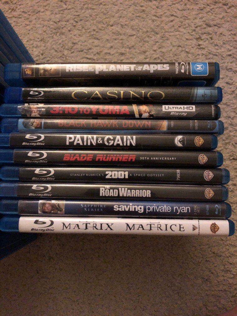 BLU RAYS (Category: CDs & DVDs) located in Singapore. Submitted by jack1962 (Listing ID 1270601584, Image 2). Description: All that's left: INGLORIOUS BASTERDS DIE HARD KINGSMAN REVENANT INCEPTION MASTER AND COMMANDER DELIVERANCE BLACK HAWK DOWN THE MATRIX.